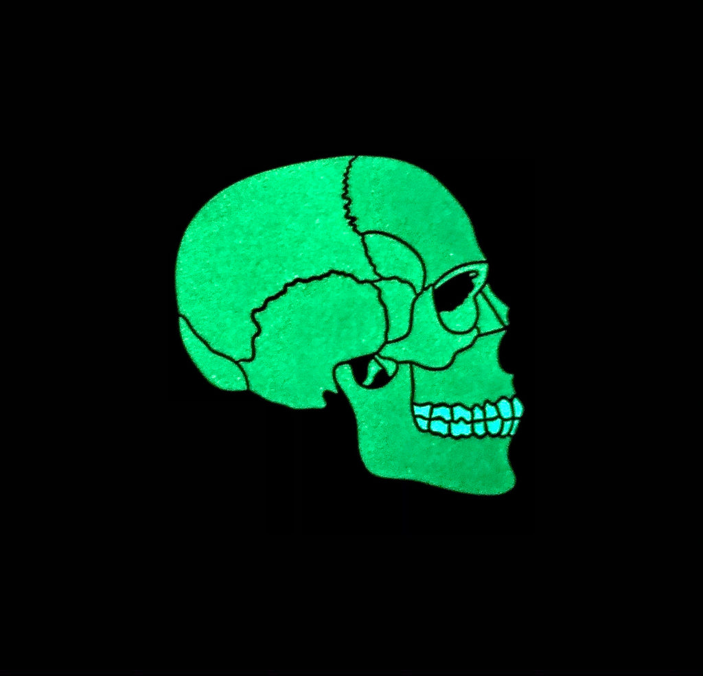 Skull Soft Enamel Glow In The Dark Pin Badge // 35mm, Lanyard, Anatomy, Psychology, Physiotherapy, Medical, Forensics, Student, Gift